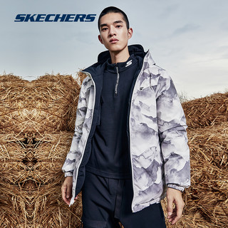 Skechers斯凯奇2021秋冬新款男保暖羽绒服休闲运动外套