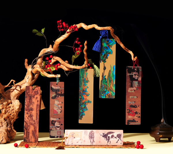 故宫文具千古名画3d书签尺长桥分水款中国风古风创意书签尺子