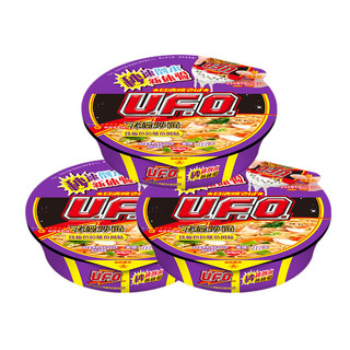 NISSIN 日清食品 日清 方便面 UFO飞碟炒面 铁板色拉鱿鱼味面 123g*3碗装