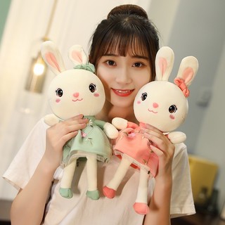 张晟凯玩具 毛绒玩具兔子可爱床上女孩公主萌大号小白兔玩偶公仔小兔子布娃娃 粉色 35cm