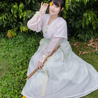 浅画青杏 汉服 棠梨 女士齐腰褶裙 浅薄荷绿 定制