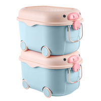 XINGYOU 星优 X-8800 带轮式收纳箱 猪猪造型 38L*2个 清新蓝