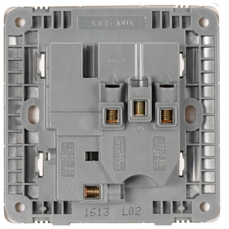 施耐德电气 Brillyn睿意系列 A3E15_10UA 86型插座 斜五孔带开关 白色