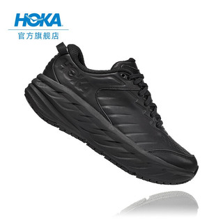 HOKA ONE ONE 女邦代SR休闲鞋健步鞋Bondi SR舒适轻便皮革运动鞋 黑色/黑色 38.5/240mm