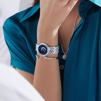 MARK FAIRWHALE 马克华菲 品牌新款镶钻小金表手表女士满天星小绿表手表正品