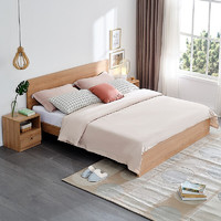 QuanU 全友 家居 床简约卧室家具木板床  1.8米北欧原木色双人床
