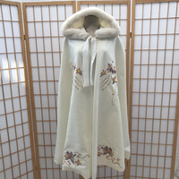宴清都 汉元素 折香 女士连帽斗篷 长款 白色 S
