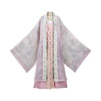 无妄亭 汉服 梦见君 女士直领对襟外大袖衫 浅紫色 M