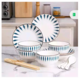 兰思 千叶釉下彩陶瓷碗碟套装创意INS风网红日式餐具 16件套 16件4碗4盘4勺4筷