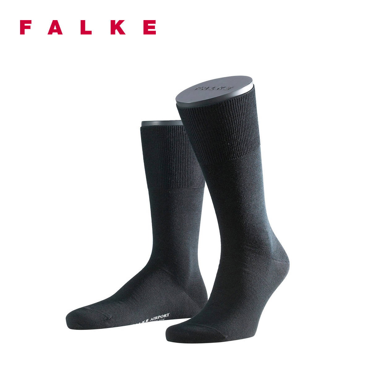 FALKE德国进口男士羊毛袜保暖商务秋冬季袜子男中筒皮鞋袜潮14435 3000黑色 39-40