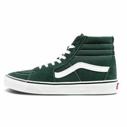 VANS 范斯 官方 SK8-Hi墨绿色复古风男鞋女鞋板鞋运动鞋 绿色 34.5码