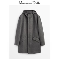 Massimo Dutti 02411152802 男士长款羊毛连帽大衣