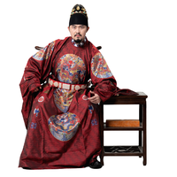 控弦司 明制汉服 男士圆领袍衫 红色 定制