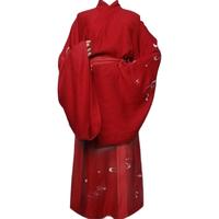 SANSHANJIU 三山氿 魏晋风汉服 九鹿 男女款交领直裾 红色 M