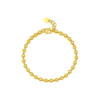 CHOW TAI SENG 周大生 G0HC0091 光砂珠足金手链 16cm 6.03g