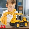 美澌嘉 儿童玩具拆装工程车男孩女孩3-4-6岁推土机挖掘机压路机迷你版玩具节日礼物677-76惯性挖土机随机发货
