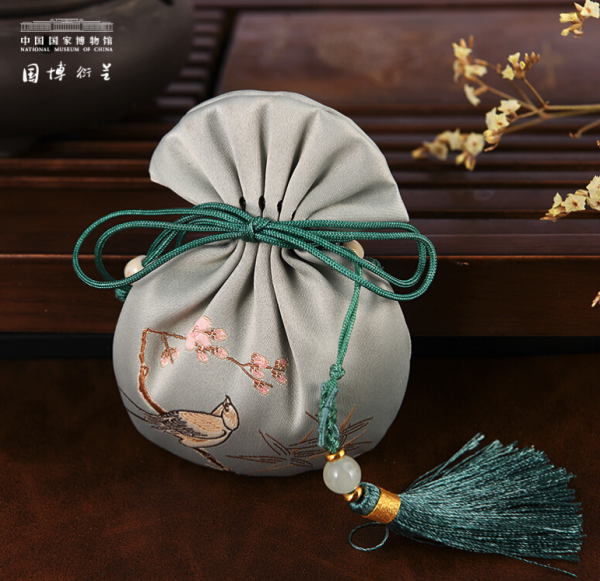 中国国家博物馆刺绣小荷包香囊7x95cm丝绣文创国博创意礼物