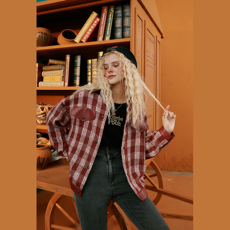 妖精的口袋 1030_AL4051 女士格纹外套