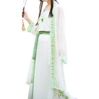 SANSHANJIU 三山氿 汉服 清知 女士直领对襟长褙子 白色 M