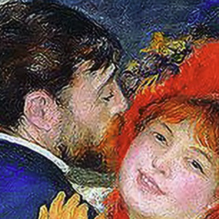 雅昌 皮耶尔·奥古斯特·雷诺阿 Pierre-auguste Renoir《乡间舞者》86×167cm 油画布 典雅栗木框