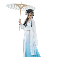 SANSHANJIU 三山氿 汉服 海上盈花 女士直领对襟长褙子 白色 M