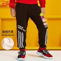 Disney 迪士尼 男童纯棉加绒裤