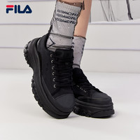 FILA 斐乐 官方LAVA女鞋厚底帆布鞋休闲鞋板鞋小白鞋运动鞋黑色鞋子
