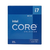 intel 英特尔 i7-12700KF 酷睿12代 处理器 12核20线程 睿频至高可达5.0Ghz