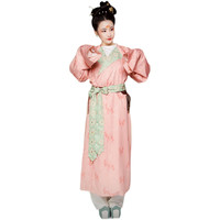 花间赋 唐制汉服 捣练仕女 女士圆领袍腰带 蜜合色 L