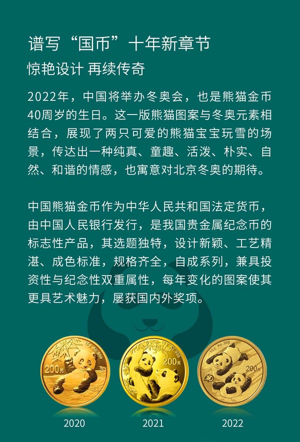 2022熊猫金币发行公告图片