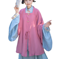 YUNCHUXIU 云出岫 明制汉服 女士方领对襟半袖衫 红梅 S