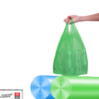 DOI 袋芝莲 背心式垃圾袋 48*58cm 80只 蓝+红+绿+黑