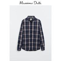 Massimo Dutti 男士格纹长袖衬衫 00135331401