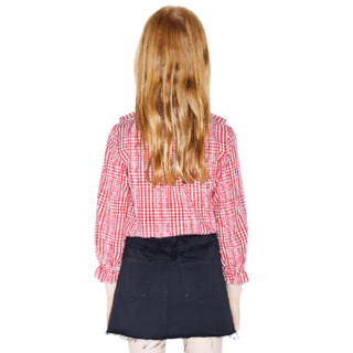 Little MO&CO. KBO1SHT006 女童格子衬衫 红白格 120/56cm