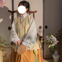 路尽香隐 改良 汉服 苏幕遮 女士圆领比甲 鹅黄 M