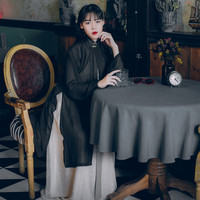 南风汉韵 明制汉服 静色 女士立领长褙子 20200306 黑色 S