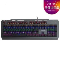 RAPOO 雷柏 Rapoo） GK500 机械键盘 有线键盘 游戏键盘 104键混光键盘 吃鸡键盘 电脑键盘 黑色 红轴
