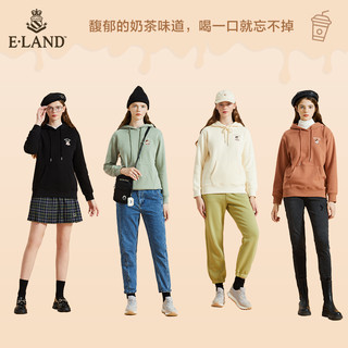 ELAND衣恋2021年冬季新款甜美抽绳连帽柯基卫衣女