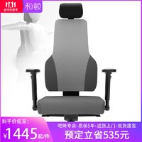 和顿 老罗推荐品牌 和顿人体工学椅电竞椅 牛皮座椅老板椅可躺HD-289 灰色