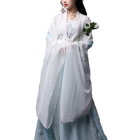 SANSHANJIU 三山氿 汉服 紫藤萝 女士直领对襟大袖衫 白色 XS