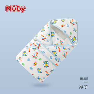 Nuby 努比 初生婴儿秋冬加厚款防踢被新 蓝色猴子-加厚款