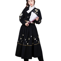 SANSHANJIU 三山氿 明制汉服 黑金银杏 男女款交领贴里 黑色 S