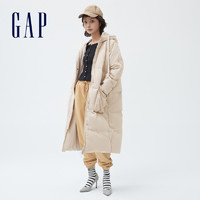 Gap女装金属光泽宽松长款加厚羽绒服冬新款保暖外套