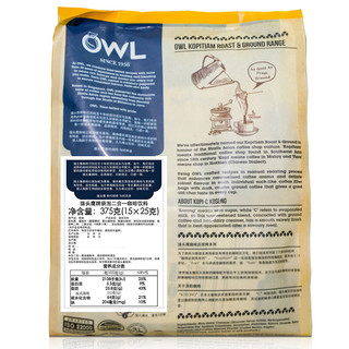 OWL 猫头鹰 袋泡二合一咖啡 淡奶味 25g*15袋