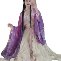 JUANCAOHANFENG 卷草 汉服 紫薇 男女款直领对襟大袖衫 紫色 S