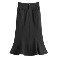 FANSILANEN 范思蓝恩 女士中长款半身裙 Z213299 黑色 M