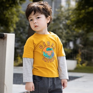 cicibear 齐齐熊 QQ7751 儿童长袖T恤 黄色 100cm