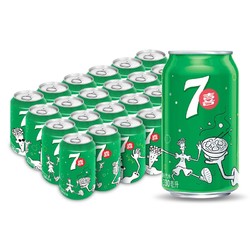 7-Up 七喜 百事可乐 七喜 7up 柠檬味 可乐 汽水 碳酸饮料 整箱 330ml*24听 百事出品