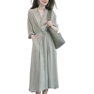 7.Modifier 女士中长款连衣裙 7LH1242057-1 灰色 L