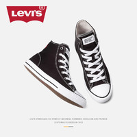 Levi's 李维斯 Levis李维斯2021夏季新款高帮帆布鞋女潮流百搭休闲黑色情侣男鞋
